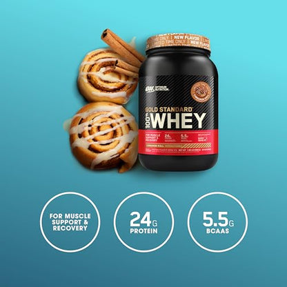 Optimum Nutrition Gold Standard 100% Whey Protein Powder, Cinnamon Roll, 2 Pound Optimum NutritionBuy Supplements Australia