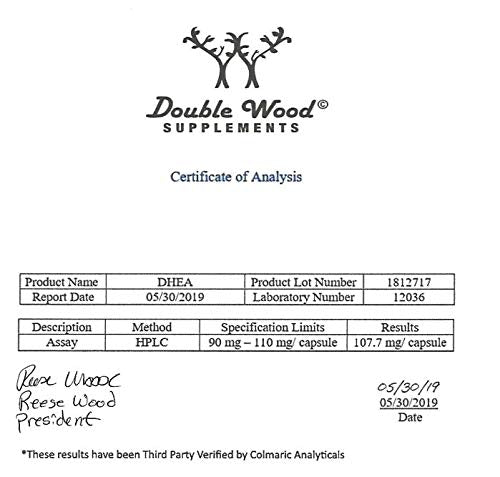 DHEA 100mg | 180 Capsules | Max Strength 6 Month Supply | Third Party Tested | Hormone Double Wood SupplementsBuy Supplements Australia