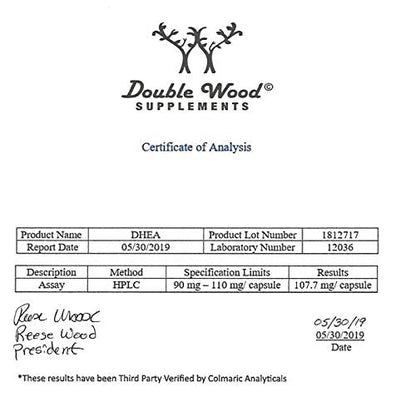 DHEA 100mg | 180 Capsules | Max Strength 6 Month Supply | Third Party Tested | Hormone Double Wood SupplementsBuy Supplements Australia