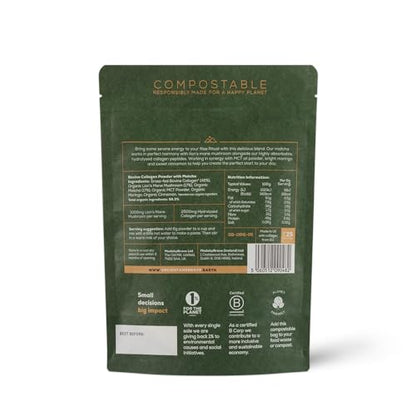 Ancient + Brave Matcha Collagen 150g Pouch - Lion's Mane Mushroom Powder Supplement Ancient + BraveBuy Supplements Australia