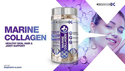 Marine Collagen 1000mg Tablets + Vitamin C (2 Month Supply / 60 High Strength Capsules) Biopharm-XBuy Supplements Australia