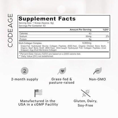 Code Age Multi-Collagen Protein Powder Hydrolyzed 20Oz All-in-One Super Bone Broth CodeageBuy Supplements Australia