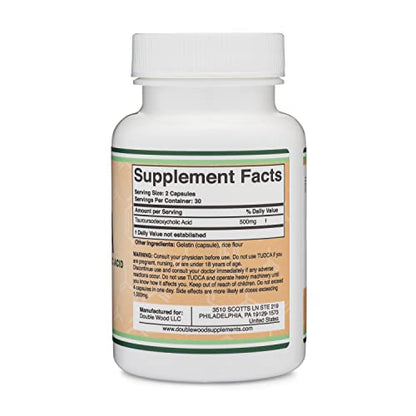 TUDCA Bile Salts Liver Support Supplement, 500mg Servings, Liver and Gallbladder Double Wood SupplementsBuy Supplements Australia