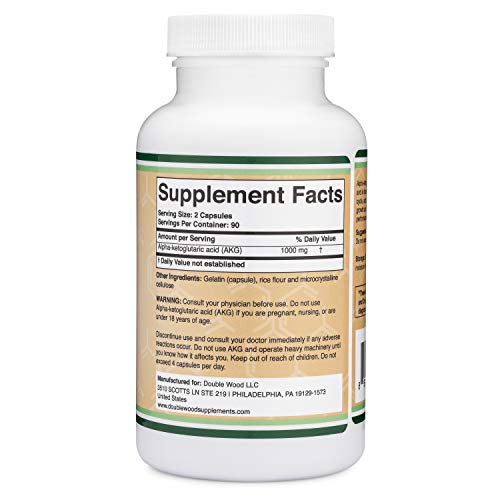 AKG Supplement (Alpha Ketoglutaric Acid) 1,000mg Per Serving (180 Capsules) Different Double Wood SupplementsBuy Supplements Australia