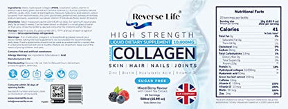 Reverse Life Marine Collagen + Green Tea Liquid Supplement Drink High-Strength 10,000mg Hydrolysed Reverse LifeBuy Supplements Australia