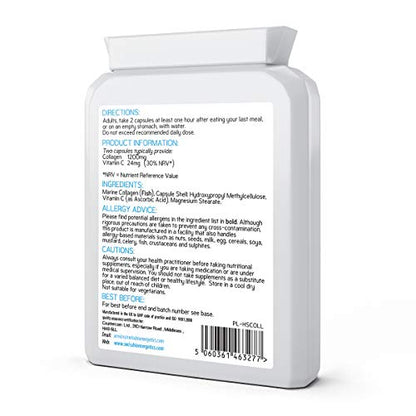 Marine Collagen 600mg 60 Capsules - Highly Bioavailable Naticol® Type 1 swiss bioenergeticsBuy Supplements Australia