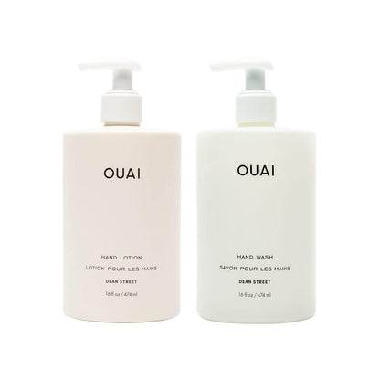 OUAI Hand Wash and Hand Lotion Set, Dean Street Scent - Moisturizes and Exfoliates with Daily Use - Made with Jojoba Esters, Avocado & Rosehip Oils (16 Fl Oz Each) OUAIBuy Supplements Australia