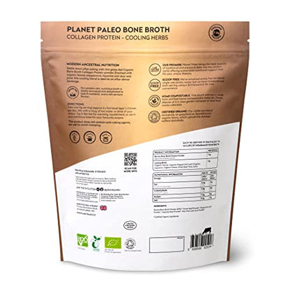 Planet Paleo Organic Bone Broth - Cooling Herbs (450g, 50 Servings) Organic, Grass Fed, High Protein Planet PaleoBuy Supplements Australia