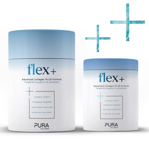 Pura Collagen Powdered Supplement Flex+, 10,000 mg Hydrolysed Peptides, Vitamin C & Manganese Pura CollagenBuy Supplements Australia