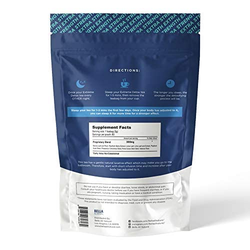 Bella All Natural Extreme Detox Tea - Body Cleanse, Colon Cleanser & Detox, Natural Herbs Bella All NaturalBuy Supplements Australia