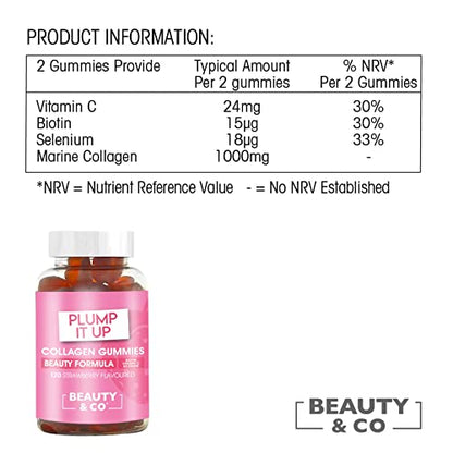 Beauty & Co Collagen Gummies by - 120 Marine Collagen Gummies with Biotin, Vitamin C & Selenium (120) Beauty & CoBuy Supplements Australia
