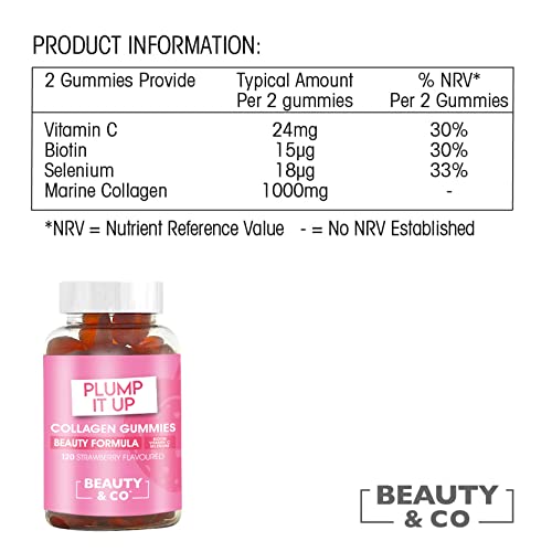 Beauty & Co Collagen Gummies by - 120 Marine Collagen Gummies with Biotin, Vitamin C & Selenium (120) Beauty & CoBuy Supplements Australia