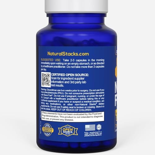 NATURAL STACKS Original NeuroFuel Nootropic Brain Support Supplement - 750mg L-Carnitine & 500mg L-Phenylalanine - Brain Supplement for Memory and Focus* - 75 Focus Pills NATURAL STACKSBuy Supplements Australia