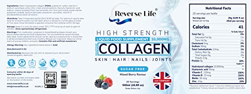 Reverse Life Marine Collagen Liquid Supplement Drink - High-Strength 10,000mg Hydrolysed Peptide Infused Reverse LifeBuy Supplements Australia