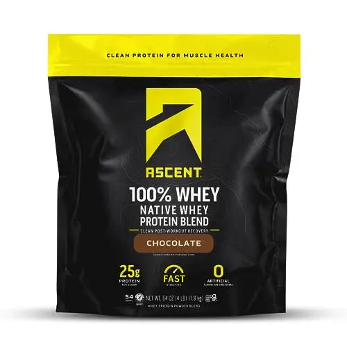 Ascent 100% Whey Protein Powder - Post Workout Whey Protein Isolate, Zero Artificial Flavors & Sweeteners Ascent buy supplements Australia