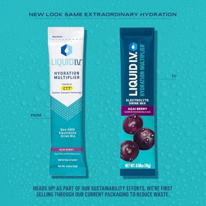 Liquid I.V.® Hydration Multiplier - Acai Berry | Electrolyte Powder Drink Mix | 1 Pack (16 Servings) Liquid I.V.Buy Supplements Australia