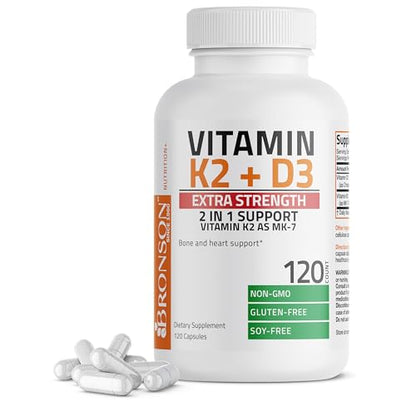 Bronson Vitamin K2 (MK7) with D3 Extra Strength Supplement Bone and Heart Health Non BronsonBuy Supplements Australia