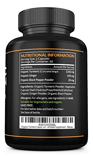 Organic Turmeric Capsules High Strength and Black Pepper with Active Curcumin SS Sport SuppliesBuy Supplements Australia