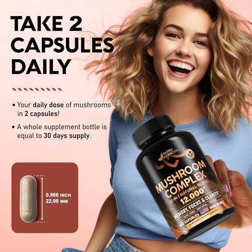 Mushroom Supplement - Organic Lion's Mane | Turkey Tail | Chaga | Cordyceps | Reishi NUTRAHARMONYBuy Supplements Australia