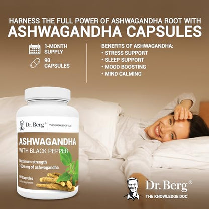 Dr. Berg Ashwagandha Capsules 1500mg - Includes Organic Ashwagandha Root Dr. Berg NutritionalsBuy Supplements Australia