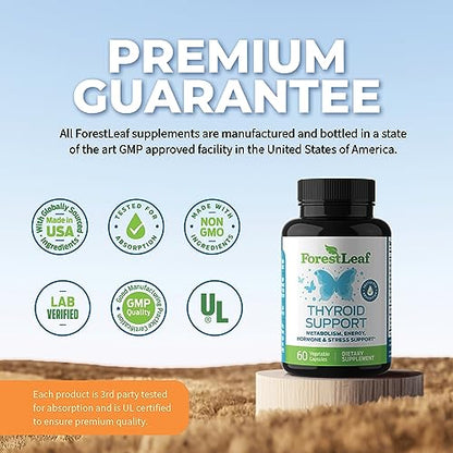 Thyroid Support for Women and Men with Iodine - Energy, 60 Vegetarian