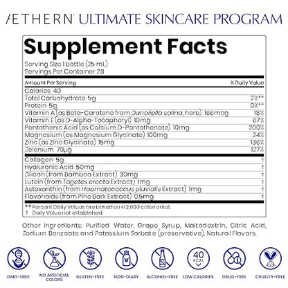 Collagen Drink + Hyaluronic Acid. Liquid Skincare Supplement. 12 High-Grade Natural Ingredients AETHERNBuy Supplements Australia