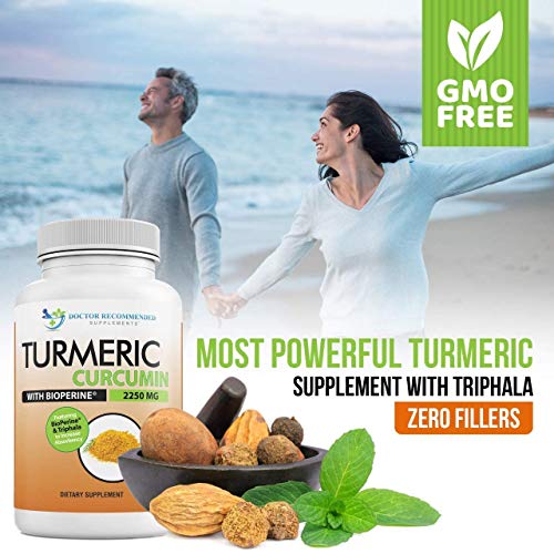 Turmeric Curcumin - 2250mg/d - 95% Curcuminoids - 180 Veggie Caps with Black DOCTOR RECOMMENDED SUPPLEMENTSBuy Supplements Australia