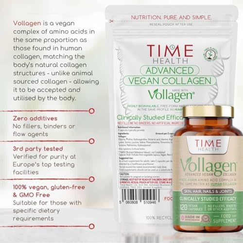Vollagen® Advanced Vegan Collagen - 18 Amino Acid Complex in Ratio of Collagen Time HealthBuy Supplements Australia