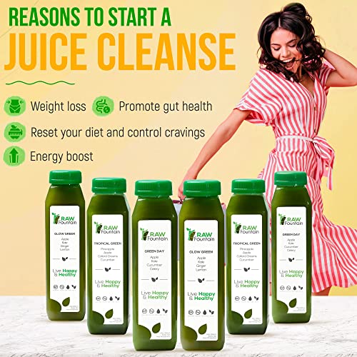 Raw Fountain 7 Day Green Juice Cleanse, All Natural Raw, Vegan Detox, Cold Pressed Raw FountainBuy Supplements Australia
