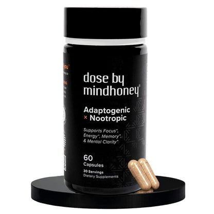 MINDHONEY | DOSE 60 Count, Premium All-in-One Nootropic Brain Supplement | Focus, Mood, Energy, & Memory | Functional Mushrooms & Adaptogens - Lion’s Mane, Ashwagandha, L-Theanine, Bacopa, & Vitamins MINDHONEYBuy Supplements Australia