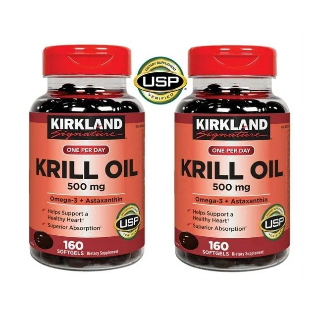 Kir-kland Signature Krill Oil 500 Milligram 160 Softgels healthsupps.co.ukBuy Supplements Australia