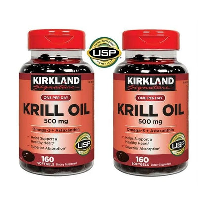 Kir-kland Signature Krill Oil 500 Milligram 160 Softgels healthsupps.co.ukBuy Supplements Australia