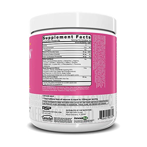 RSP NUTRITION AminoLean Pre Workout Energy (Pink Lemonade 30 Servings) with TrueFit Protein Powder (Chocolate 2 LB)