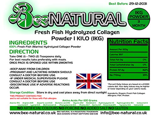 Bee-natural Marine Life (Fish) Hydrolyzed Collagen Powder 1KG Type 1 Bee-naturalBuy Supplements Australia