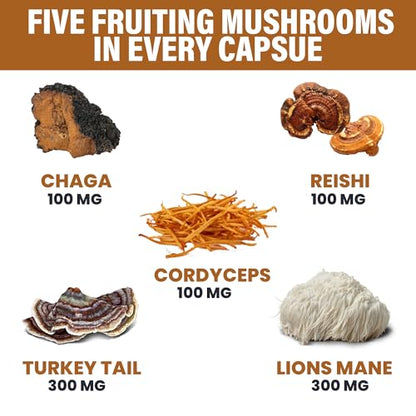 Zeus Naturals Lions Mane Capsules, Mushroom Supplement with Turkey Tail, Cordyceps Zeus NaturalsBuy Supplements Australia