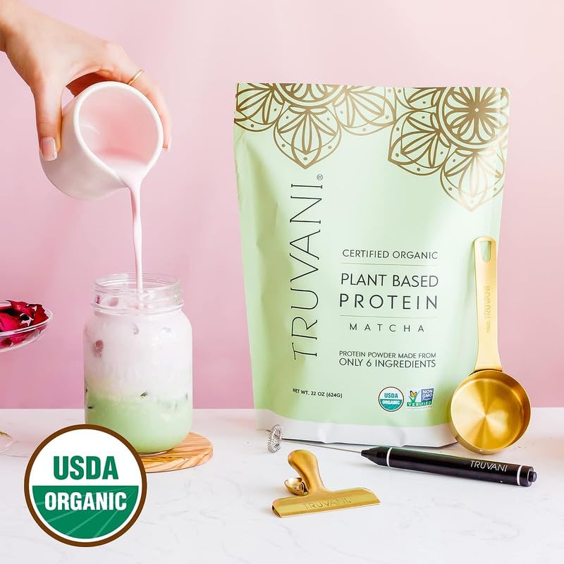 Truvani Organic Vegan Protein Powder Matcha - 20g of Plant Based, Organic Protein TruvaniBuy Supplements Australia