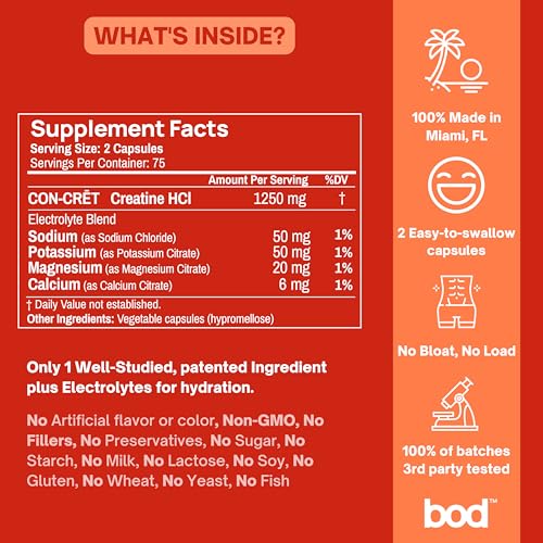 Creatine HCL Pills - Muscle Growth, Endurance, No Bloat, No Load, Not Flavored Goba TeaBuy Supplements Australia