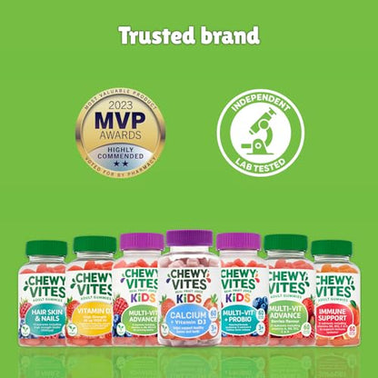 Chewy Vites Beauty Collagen 60 Gummy Vitamins |Hydrolised Collagen, CoQ10, Biotin + Vitamins | 1 Month Supply | Real Fruit Juice | Berry Flavour | 2-a-Day | CHEWY VITESBuy Supplements Australia