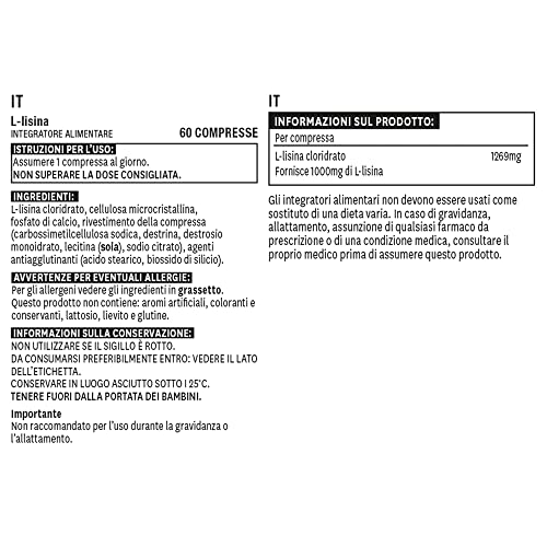 Natures Aid L-Lysine 1000 mg, High Potency Essential Amino Acid, Vegan, 60 Tablets natures aidBuy Supplements Australia