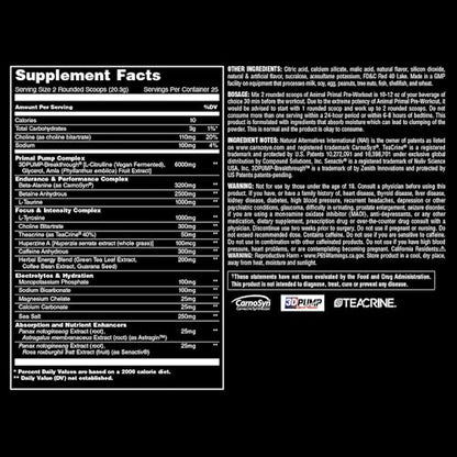 Animal Primal Muscle Hydration + Preworkout Powder – Contains Beta Alanine, 3DPump AnimalBuy Supplements Australia