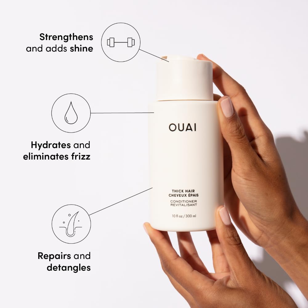 OUAI Thick Hair Shampoo & Conditioner Set, Travel Size - Moisturizing Shampoo & Conditioner - With Keratin, Marshmallow Root, Shea Butter & Avocado Oil - Sulfate, Paraben & Phthalate Free (3 Oz) OUAIBuy Supplements Australia