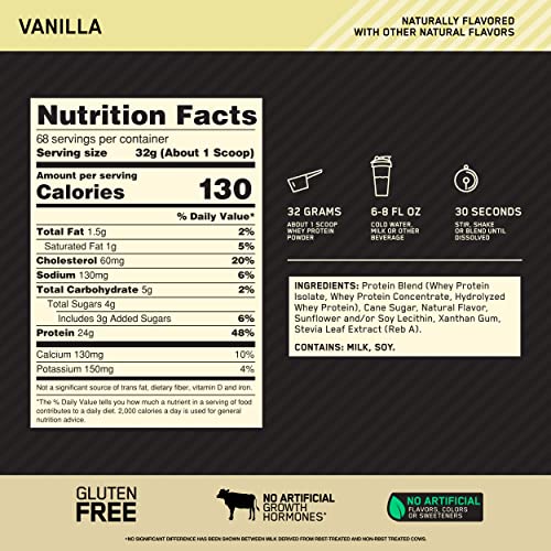 Optimum Nutrition Gold Standard 100% Whey Protein Powder 4.8 (Packaging May Vary) Optimum NutritionBuy Supplements Australia
