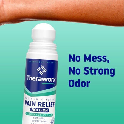 Theraworx Maximum Strength Pain Relief Roll-On with Lidocaine, Fast-Acting - 2.5 Oz - 2 Count TheraworxBuy Supplements Australia