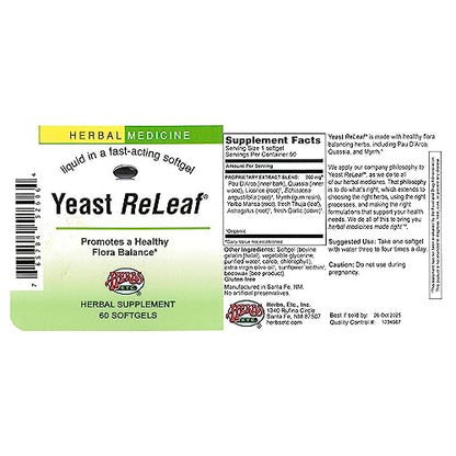 Herbs Etc, Yeast Releaf, 60 Capsules Herbs Etc.Buy Supplements Australia