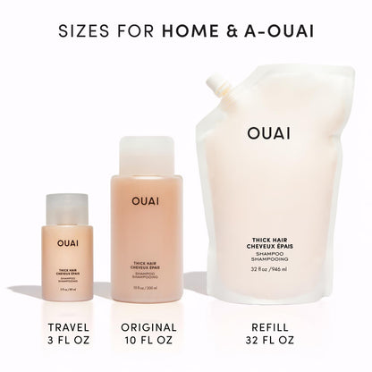 OUAI Thick Shampoo Refill - Moisturizing Shampoo with Keratin, Marshmallow Root, Shea Butter & Avocado Oil for Thick Hair - Strengthens & Hydrates - Paraben, Phthalate & Sulfate Free (32 Fl Oz) OUAIBuy Supplements Australia
