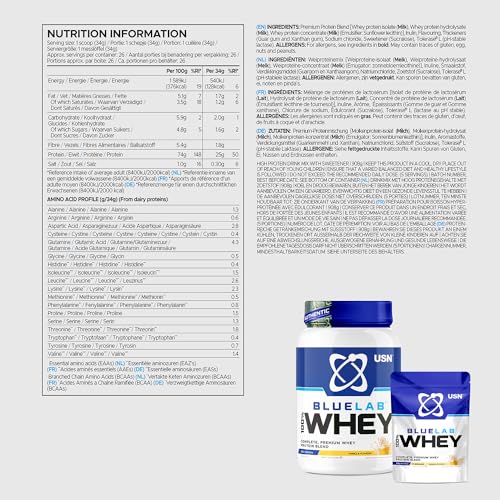 USN Blue Lab Whey Protein Powder: Vanilla - Whey Protein 2kg - Post-Workout USNBuy Supplements Australia