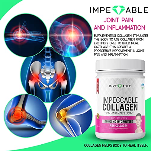 IMPECCABLE Collagen Premium 10.000 mg Pure peptide hydrolyzed Marine Collagen Powder ImpeccableBuy Supplements Australia