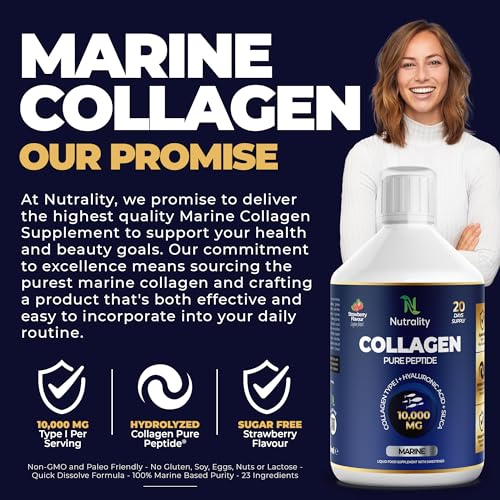 Nutrality Marine Collagen Sugar Free Liquid | Peptides, Hyaluronic Acid, Silica, Biotin, 10000mg Type 1 NutralityBuy Supplements Australia