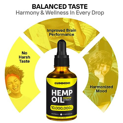 GummiMi Оrganic Hеmp Oil 10 000 000 mg - Natural Drops - Rich in Vitamins B, C, E GummiMiBuy Supplements Australia
