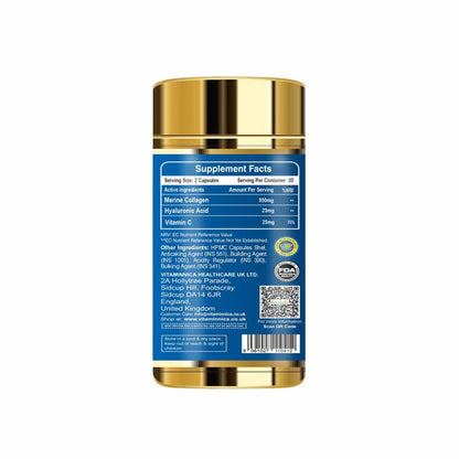 Vitaminnica Marine Collagen Capsules with Hyaluronic Acid & Vitamin C - Skin, Hair, Bones & Joints Vitaminnica Because your Health MattersBuy Supplements Australia